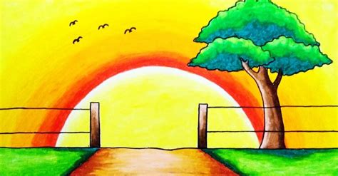 how to draw nature scenery|how to draw nature scenes.